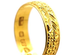 22ct Gold Wedding Ring With Orange Blossom Motifs Made In 1901 -Antique Jewellery Company DSC07669 copy