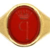 Gold & Carnelian Signet Ring With P & Coronet Intaglio 1 Gold & Carnelian Signet Ring With P & Coronet Intaglio -Antique Jewellery Company DSC07728