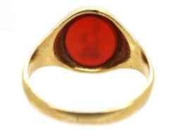 Gold & Carnelian Signet Ring With P & Coronet Intaglio -Antique Jewellery Company DSC07732