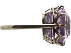 Art Deco Platinum Solitaire Ring Set With A Large Lilac Unheated Ceylon Sapphire -Antique Jewellery Company DSC07733