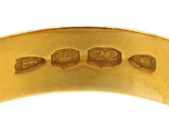 Victorian 22ct Gold Wide Wedding Ring -Antique Jewellery Company DSC07734 scaled 1
