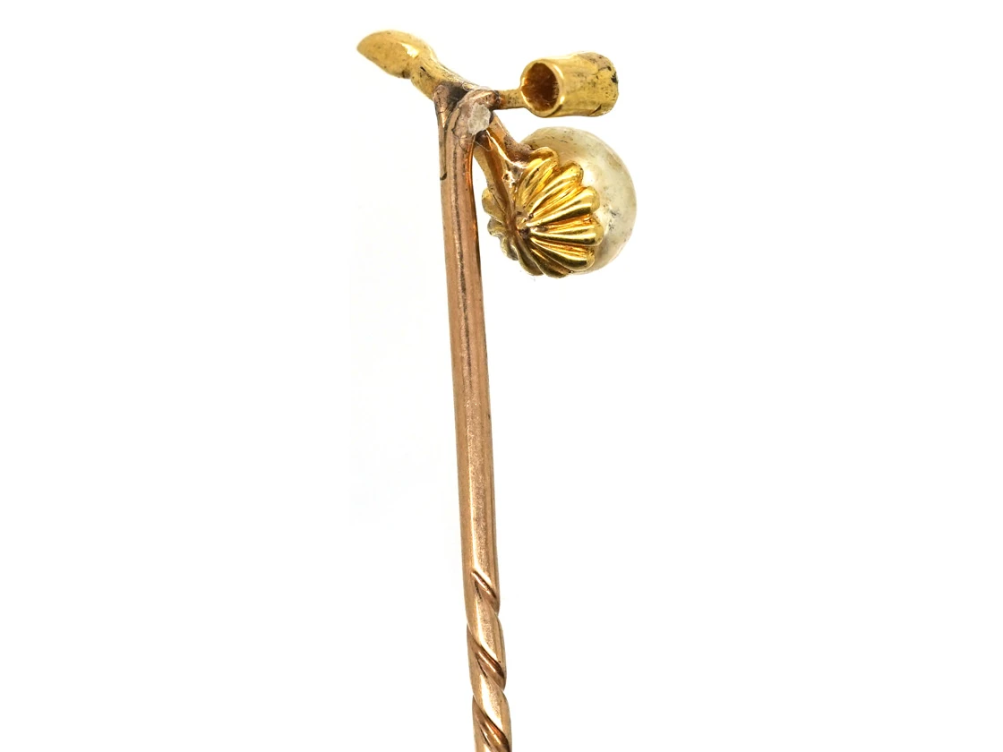 Edwardian Pearl & Diamond Sprig Tie Pin 8 Edwardian Pearl & Diamond Sprig Tie Pin - Image 6