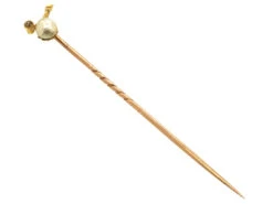 Edwardian Pearl & Diamond Sprig Tie Pin 11 Edwardian Pearl & Diamond Sprig Tie Pin -Antique Jewellery Company DSC07744