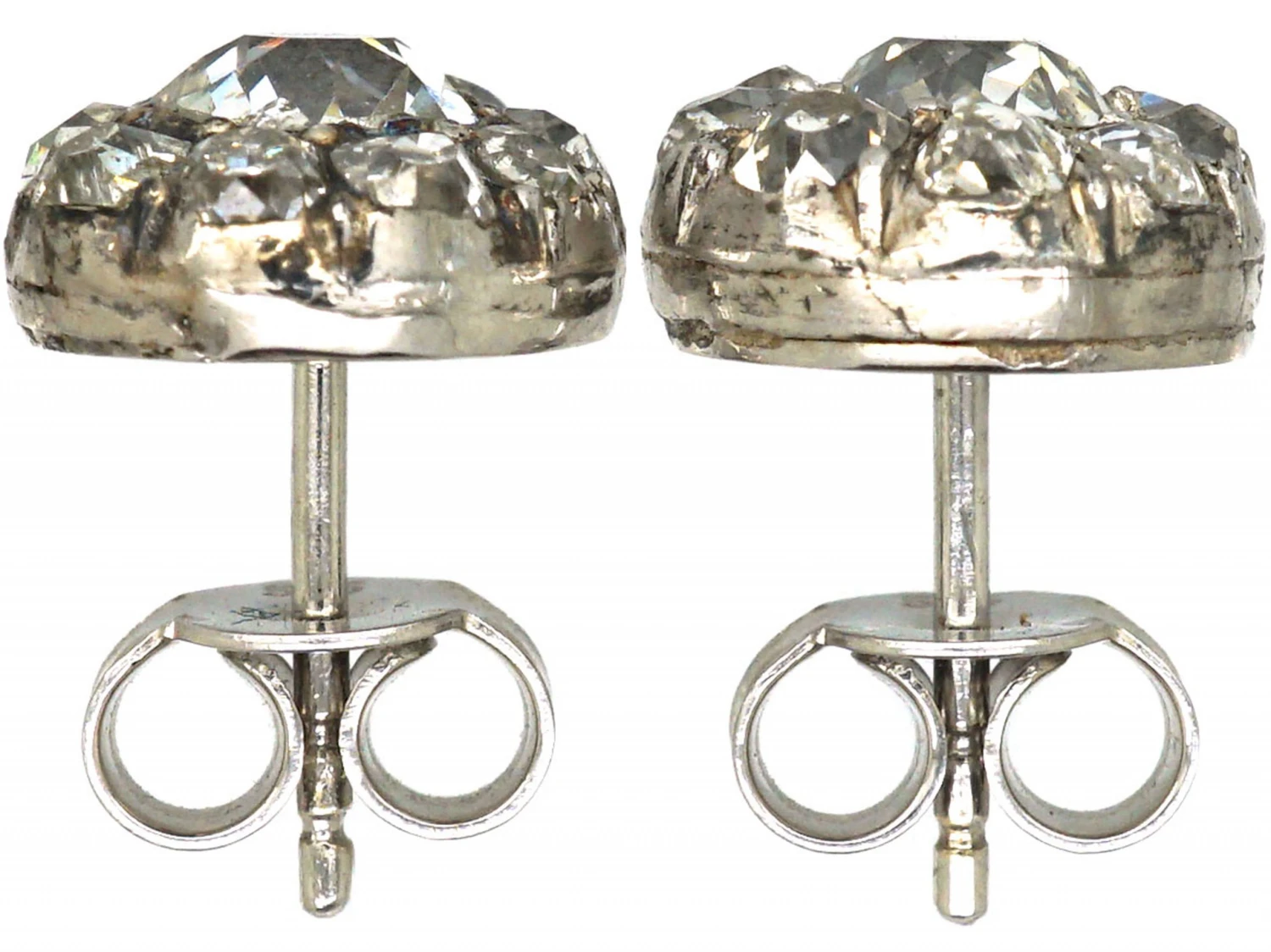 Georgian Diamond Cluster Earrings 4 Georgian Diamond Cluster Earrings - Image 2