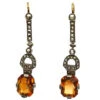 Art Deco Silver, Citrine & Marcasite Drop Earrings -Antique Jewellery Company DSC07769b