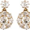 Edwardian 18ct Gold, Diamond Cluster Earrings With A Diamond Above -Antique Jewellery Company DSC07775