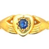Edwardian 18ct Gold Heart And Hands Fede Ring Set With A Sapphire 1 Edwardian 18ct Gold Heart And Hands Fede Ring Set With A Sapphire -Antique Jewellery Company DSC07786 copy