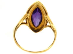 Edwardian 15ct Gold, Amethyst & Natural Split Pearl Marquise Ring By Murrle Bennett 14 Edwardian 15ct Gold, Amethyst & Natural Split Pearl Marquise Ring By Murrle Bennett -Antique Jewellery Company DSC07814