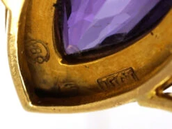 Edwardian 15ct Gold, Amethyst & Natural Split Pearl Marquise Ring By Murrle Bennett 15 Edwardian 15ct Gold, Amethyst & Natural Split Pearl Marquise Ring By Murrle Bennett -Antique Jewellery Company DSC07818