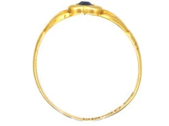 Edwardian 18ct Gold Heart And Hands Fede Ring Set With A Sapphire -Antique Jewellery Company DSC07819 copy