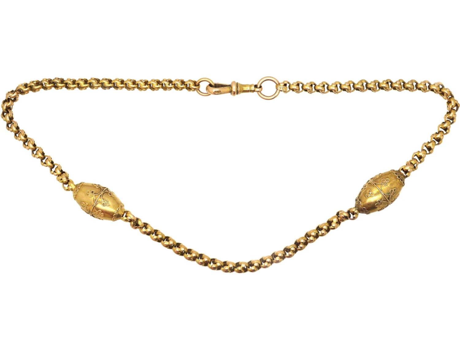 Victorian 15ct Gold Chain With Ball Detail 3 Victorian 15ct Gold Chain With Ball Detail