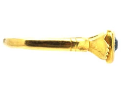 Edwardian 18ct Gold Heart And Hands Fede Ring Set With A Sapphire -Antique Jewellery Company DSC07839 copy