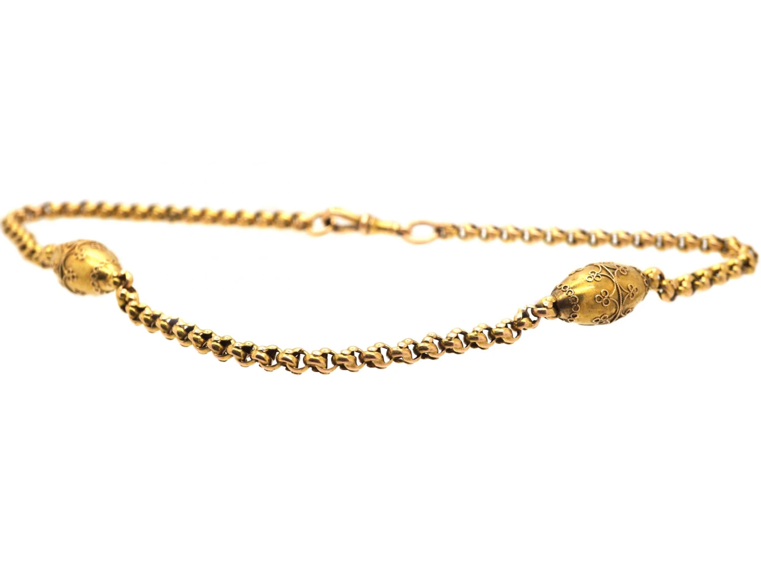 Victorian 15ct Gold Chain With Ball Detail 4 Victorian 15ct Gold Chain With Ball Detail - Image 2