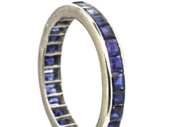 Early 20th Century 18ct White Gold Eternity Ring Set With Sapphires 7 Early 20th Century 18ct White Gold Eternity Ring Set With Sapphires -Antique Jewellery Company DSC07858 copy