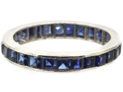 Early 20th Century 18ct White Gold Eternity Ring Set With Sapphires 9 Early 20th Century 18ct White Gold Eternity Ring Set With Sapphires -Antique Jewellery Company DSC07867 copy