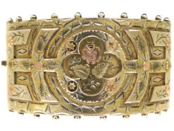 Victorian Silver Gilt Bangle With Rose Motif