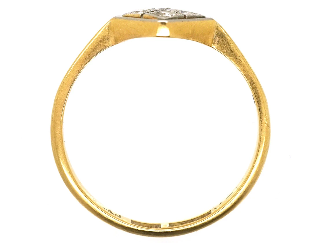 Art Deco 18ct Gold & Platinum Diamond Shaped Diamond Ring 8 Art Deco 18ct Gold & Platinum Diamond Shaped Diamond Ring - Image 6