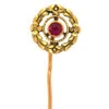 French Belle Epoque 18ct Gold & Ruby Wreath Tie Pin