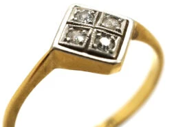 Art Deco 18ct Gold & Platinum Diamond Shaped Diamond Ring 14 Art Deco 18ct Gold & Platinum Diamond Shaped Diamond Ring -Antique Jewellery Company DSC07895