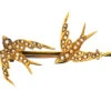 Edwardian 15ct Gold Brooch Of Two Swallows Set With Natural Split Pearls -Antique Jewellery Company DSC07915