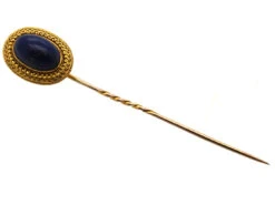 Victorian 18ct Gold & Lapis Lazuli Tie Pin 12 Victorian 18ct Gold & Lapis Lazuli Tie Pin -Antique Jewellery Company DSC07918 1