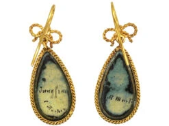 15ct Gold Swiss Enamel Drop Earrings -Antique Jewellery Company DSC07927