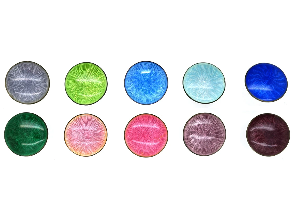 Art Deco Silver & Enamel Set Of Buttons In Original Case By Marius Hammer 3 Art Deco Silver & Enamel Set Of Buttons In Original Case By Marius Hammer