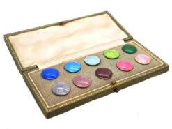 Art Deco Silver & Enamel Set Of Buttons In Original Case By Marius Hammer 12 Art Deco Silver & Enamel Set Of Buttons In Original Case By Marius Hammer -Antique Jewellery Company DSC07945