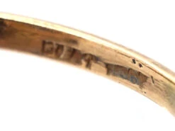 Art Deco 18ct Gold & Platinum, Diamond & Montana Sapphire Octagonal Ring 16 Art Deco 18ct Gold & Platinum, Diamond & Montana Sapphire Octagonal Ring -Antique Jewellery Company DSC07958