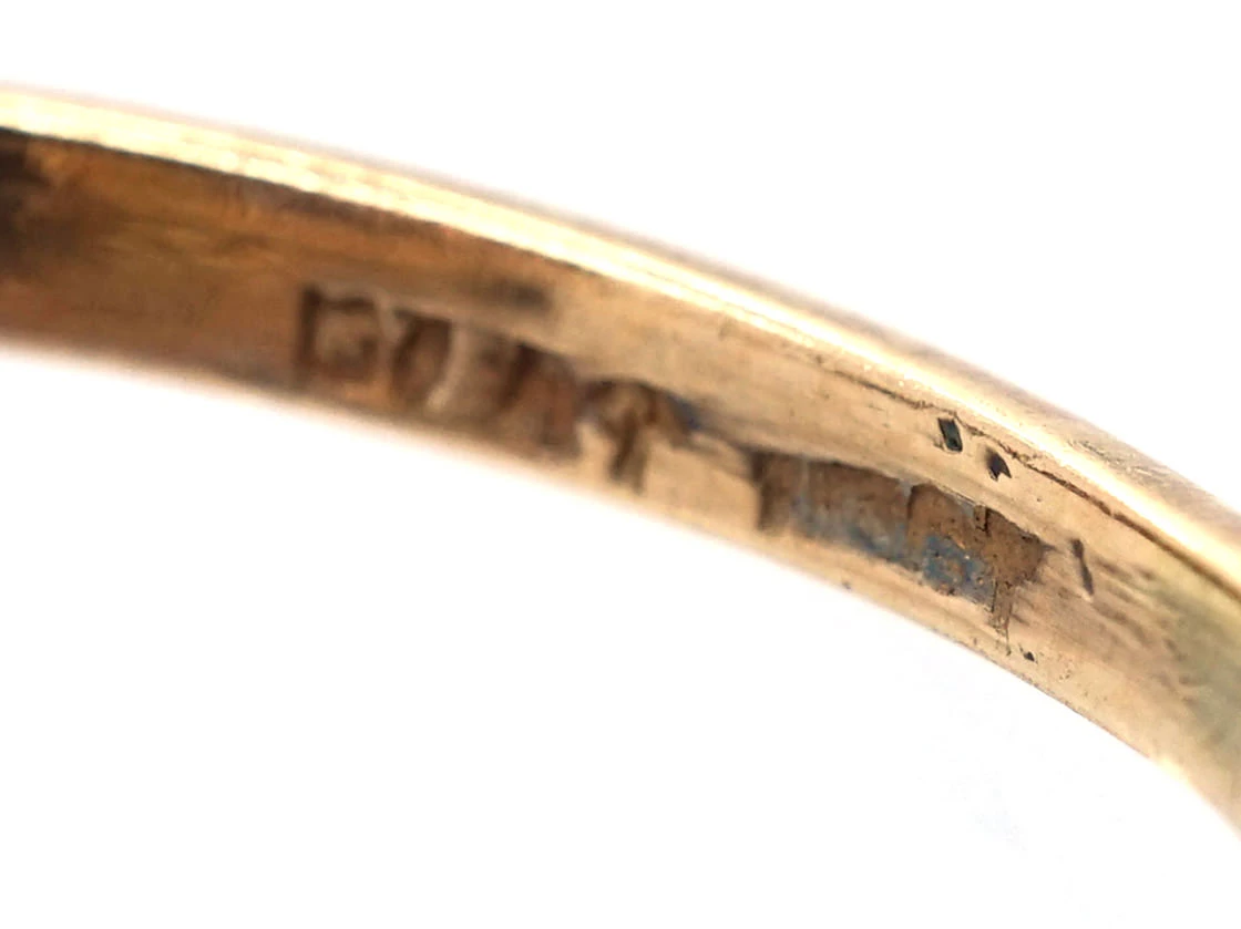 Art Deco 18ct Gold & Platinum, Diamond & Montana Sapphire Octagonal Ring 9 Art Deco 18ct Gold & Platinum, Diamond & Montana Sapphire Octagonal Ring - Image 7