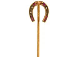 Edwardian 15ct Gold Ruby & Rose Diamond Horse Shoe Tie Pin 11 Edwardian 15ct Gold Ruby & Rose Diamond Horse Shoe Tie Pin -Antique Jewellery Company DSC07965
