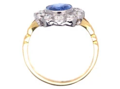 18ct Gold & Platinum, Ceylon Sapphire & Diamond Cluster Ring 13 18ct Gold & Platinum, Ceylon Sapphire & Diamond Cluster Ring -Antique Jewellery Company DSC07987