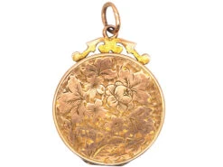 Edwardian 9ct Gold Round Locket With Engraved Detail 7 Edwardian 9ct Gold Round Locket With Engraved Detail -Antique Jewellery Company DSC08004 copy