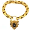 15ct Gold Bracelet With Cabochon Garnet Padlock 2 15ct Gold Bracelet With Cabochon Garnet Padlock -Antique Jewellery Company DSC08020