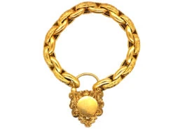 15ct Gold Bracelet With Cabochon Garnet Padlock 9 15ct Gold Bracelet With Cabochon Garnet Padlock -Antique Jewellery Company DSC08022 1
