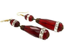 Large Art Deco Red & White Paste Earrings 7 Large Art Deco Red & White Paste Earrings -Antique Jewellery Company DSC08025