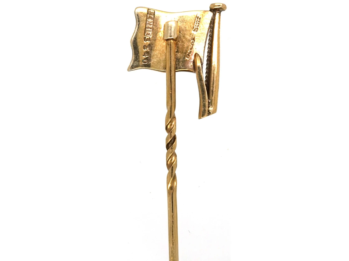 9ct Gold & Enamel Flag Tie Pin By Benzie For The Royal Lymington Yacht Club 8 9ct Gold & Enamel Flag Tie Pin By Benzie For The Royal Lymington Yacht Club - Image 6