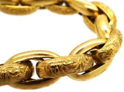 15ct Gold Bracelet With Cabochon Garnet Padlock 8 15ct Gold Bracelet With Cabochon Garnet Padlock -Antique Jewellery Company DSC08027 1