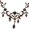 Art Nouveau Triple Drop Garnet Necklace