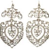 Large Silver & Paste Heart Shaped Drop Earrings 2 Large Silver & Paste Heart Shaped Drop Earrings -Antique Jewellery Company DSC08029