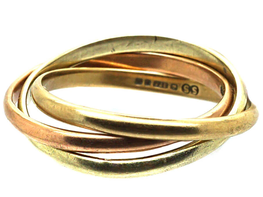 9ct Three Colour Gold Russian Wedding Ring 8 9ct Three Colour Gold Russian Wedding Ring - Image 6