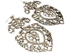 Large Silver & Paste Heart Shaped Drop Earrings 6 Large Silver & Paste Heart Shaped Drop Earrings -Antique Jewellery Company DSC08033