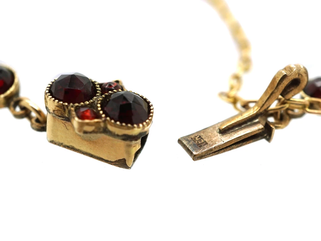 Art Nouveau Triple Drop Garnet Necklace 7 Art Nouveau Triple Drop Garnet Necklace - Image 5