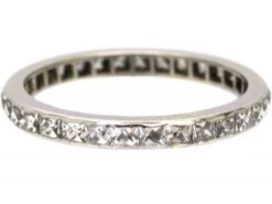 Art Deco Platinum French Cut Diamond Eternity Ring -Antique Jewellery Company DSC08045 scaled 2