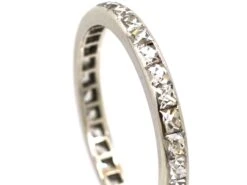 Art Deco Platinum French Cut Diamond Eternity Ring -Antique Jewellery Company DSC08054 scaled 1