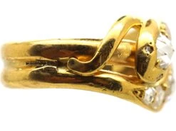 French Import 19th Century 18ct Gold Double Snake Ring Set With Rose Diamonds 13 French Import 19th Century 18ct Gold Double Snake Ring Set With Rose Diamonds -Antique Jewellery Company DSC08074 scaled 1