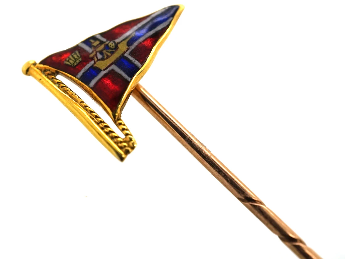 18ct Gold & Enamel Burgee Tie Pin For The Royal Lymington Yacht Club 5 18ct Gold & Enamel Burgee Tie Pin For The Royal Lymington Yacht Club - Image 3