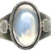 Silver Ring Set With A Large Oval Moonstone -Antique Jewellery Company DSC08088