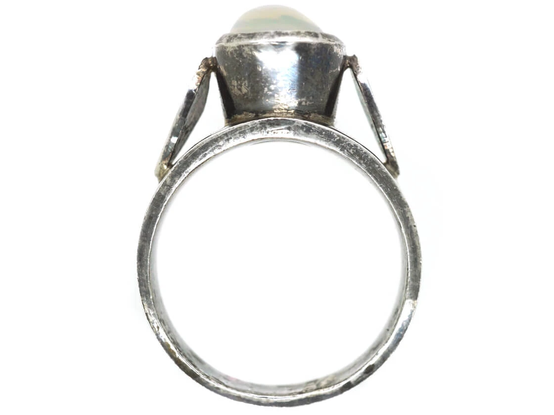 Silver Ring Set With A Large Oval Moonstone 6 Silver Ring Set With A Large Oval Moonstone - Image 4