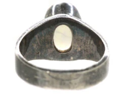 Silver Ring Set With A Large Oval Moonstone 14 Silver Ring Set With A Large Oval Moonstone -Antique Jewellery Company DSC08091